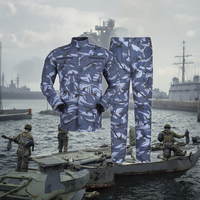 Costume de camouflage en polyester bleu océan pour homme, respirant et chaud
