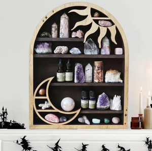 Classic Design Mounted Moon Essential Oil Fragrance Display Wood Decorations for Home - Product Image 2