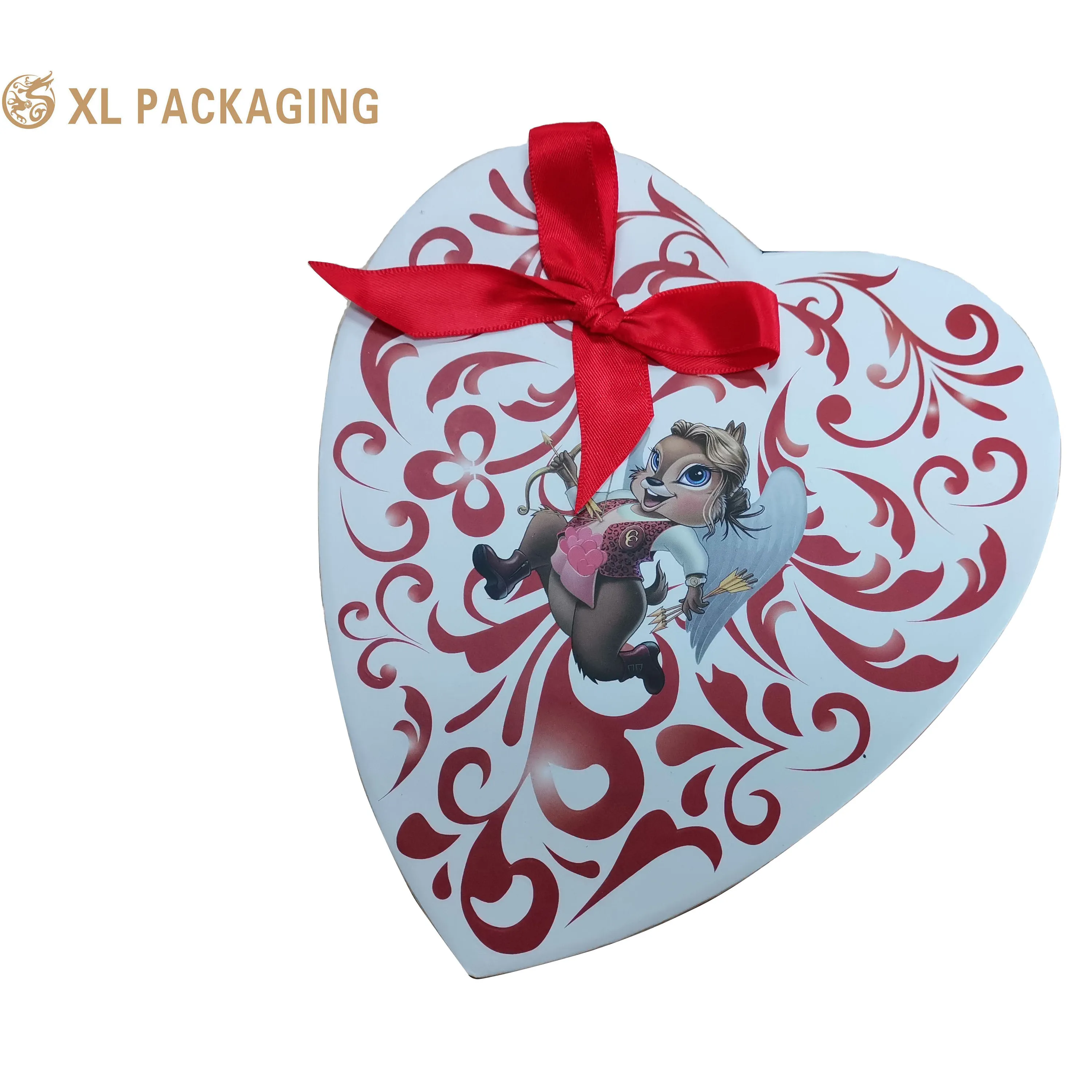 Lovely Hardboard Gift Box Chocolate Candy Paper Packaging Box Luxury Heart Start Shape Wedding Red Packing Material Paper Board