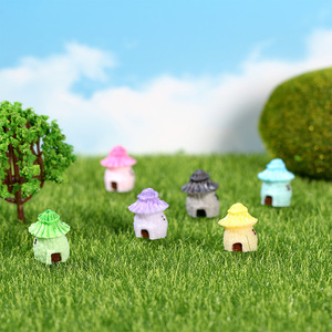 ของตกแต่งบ้านหลังเล็กทำจากเรซิ่น รูปทรงกระท่อมหลังคาฟาง สีสันสดใส สำหรับตกแต่งภูมิทัศน์ DIY - Product Image 3