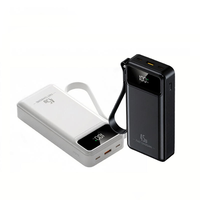 Batterie externe haute capacité 30000 mAh avec câble Type-C intégré, charge ultra-rapide 45W, lampe torche portable 20000 mAh avec écran pour iPhone