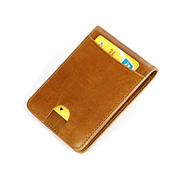 Portefeuille fin en cuir véritable avec pince à billets et porte-cartes pour homme, vente en gros sur mesure en usine