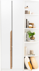 Space-Saving White MANDO <b>Corner</b> Shelf <b>Unit</b> Made in Malaysia Tall Vertical Display Rack for Small Living Room and Bedroom <b>Corner</b> - Product Image 6