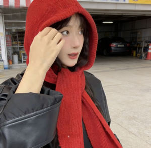 Cagoule chaude <span class=keywords><strong>tricot</strong></span>ée pour <span class=keywords><strong>femme</strong></span>, bonnet d'hiver, cache-cou, écharpe annulaire, cagoule de cyclisme, foulard de sport pour l'extérieur - Product Image 4