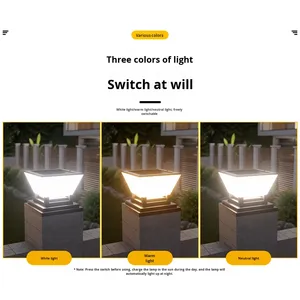 Lámpara Solar para Exteriores, Iluminación <span class=keywords><strong>de</strong></span> Jardín Impermeable, Lámpara <span class=keywords><strong>de</strong></span> <span class=keywords><strong>Patio</strong></span>, Lámpara <span class=keywords><strong>de</strong></span> Columna para Puerta <span class=keywords><strong>de</strong></span> Jardín, Venta al Por Mayor del Fabricante - Product Image 3