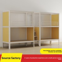 Lit superposé en métal pour quatre personnes, lit conjoint, escalier antidérapant pour dortoir scolaire, dortoir du personnel