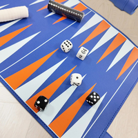 Tapis de jeu d'échecs en cuir PU imprimé professionnel, imperméable, portable, pour voyage, tapis de backgammon personnalisé pour jeu de backgammon