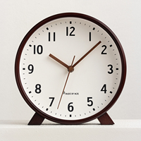 Jam Meja Kayu Gaya Minimalis Modern Jam Quartz Senyap 8/10 Inci, Jam Dekorasi Meja untuk Kamar Tidur dan Ruang Tamu