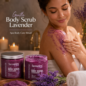 Gommage corporel éclaircissant à la lavande, marque privée, exfoliant doux, unisexe, blanchissant, pour le <span class=keywords><strong>bain</strong></span>, OEM ODM, logo personnalisé - Product Image 1