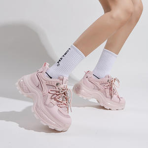 รองเท้าลำลองกีฬาอเนกประสงค์พื้นกลางเบาะอากาศหนาพื้นรองเท้าระบายอากาศบนผ้าใบฤดูร้อนรองรับแรงกระแทกเพิ่มความสูงดีไซน์ - Product Image 2