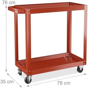 Armoire d'<span class=keywords><strong>atelier</strong></span> JINFENG 2 étagères 3 tiroirs Système de verrouillage latéral Style Jumbo 76x78x35 cm Capacité de charge maximale 100 kg Rouge - Product Image 4