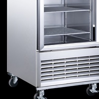 Congélateur vertical commercial Wetruth en acier inoxydable, sans givre, avec vitrine réfrigérée, température unique