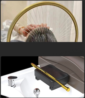 Équipement de salon : Bac de lavage de cheveux avec accessoires, hauteur réglable, circulation d'eau, thérapie capillaire, spa pour hôtel, salle de bain, salle de sport