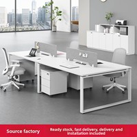 Ensemble de chaises de bureau BGZ-211X avec cloisons et postes de travail, en PVC, gestion des câbles, design simple et moderne