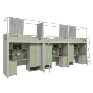 Moderno <span class=keywords><strong>letto</strong></span> a castello in metallo doppio acciaio con armadio per adulti scuola universitaria mobili per uso dormitorio Loft - Product Image 6