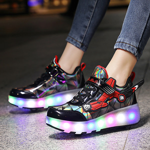 Flashing Roller Skates Dual Wheel Led Light Up Outdoor Sports Shoes For Kids And Adults Size 30-42 - Product Image 3