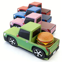 Boîte d'emballage en carton en forme de petite voiture pour aliments, snacks, poulet frit, hamburgers - Vente en gros
