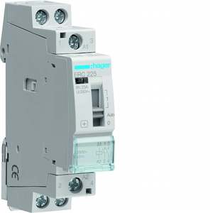 ERC225 ปรับแต่งได้ด้วยคอนแทคเตอร์ Hagers eco แบบควบคุมด้วยมือ 2 NO 230 V AC 25 A 1 DIN โมดูล - Product Image 1