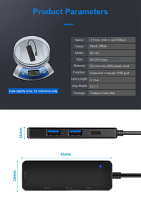 Typ C HUB 4 Port USB-C zu USB 3.0 Splitter Converter OTG Adapter Kabel Hub für Macbook Pro <span class=keywords><strong>iMac</strong></span> PC Laptop Notebook Zubehör - Product Image 5