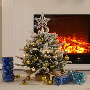 Оптовая продажа, рождественские украшения, маленькие настольные светильники 45 см, Рождественские елки со светодиодными лампами