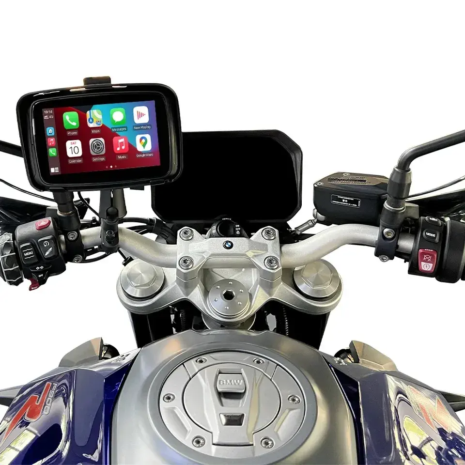 Radio portátil Bluetooth para coche, 5 pulgadas, inalámbrico, CarPlay, Android, estéreo portátil para coche para motocicleta