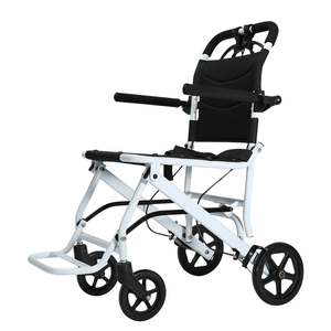 Lega di alluminio pieghevole ultraleggera con freno a mano imbarco e da viaggio per disabili da trasporto - Product Image 1