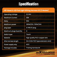 Kit Kabel Wiring MaXpeedingrods Seri Crosshair Lampu LED Tambahan untuk Mengemudi dengan DRL 4-PIN DT Plug