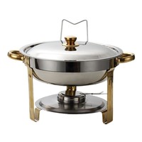 Ensemble de réchauds de buffet professionnels en acier inoxydable, alimentés au gaz, pour extérieur, avec chauffe-plat à alcool et chauffe-plat en bois
