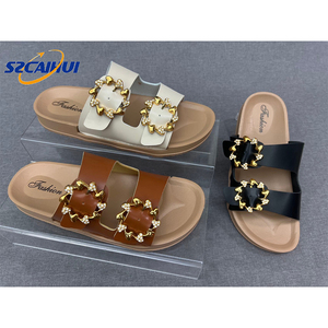 Sandales Femme PVC Bride Unique Tongs Plage Été Dames Vente en Gros Prix Usine Logo Personnalisable Pas <span class=keywords><strong>Cher</strong></span> Durable Légères - Product Image 1