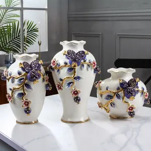 Arranjo de Flor de cerâmica Vaso Da Decoração Sala de estar Sala de estar Mesa de Jantar Bancada Decoração com Flores Secas