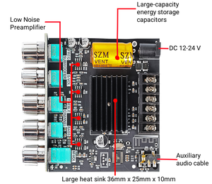 Professioneller <span class=keywords><strong>Mini</strong></span> 2.1-Kanal-Heimverstärker mit AUX-Eingang, 50W+50W+100W Ausgang, DC12-24V, FM-Radio & USB für Auto - Product Image 5