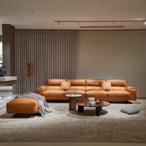 High-End Luxury Italian Chesterfield Sofa Set Genuine <strong>Leather</strong> Modular for Living Room Hotel or Apartment Furniture - Product Image 1