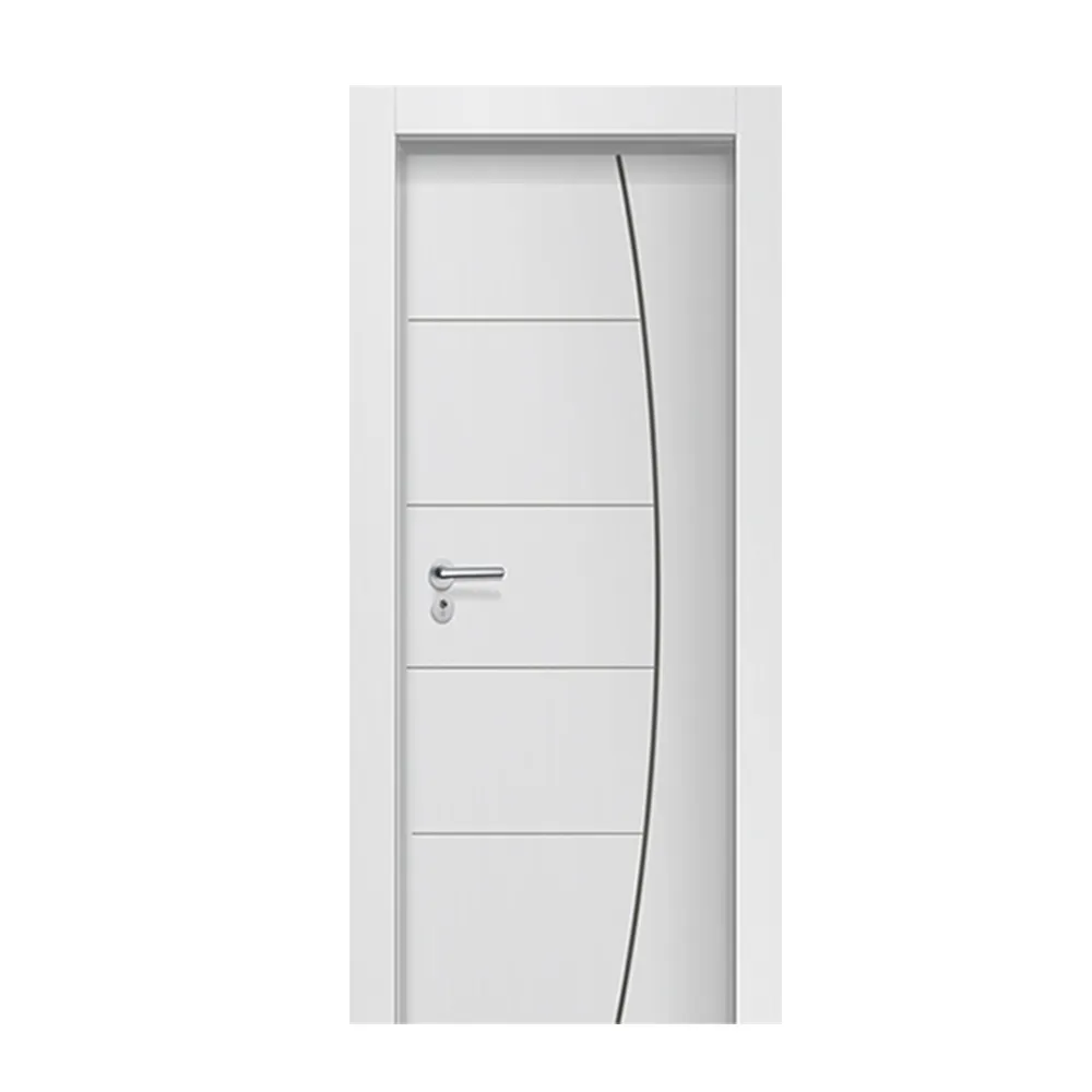 2024 Los mejores proveedores El más nuevo diseño de puerta de habitación de madera maciza interior barato Puerta de madera