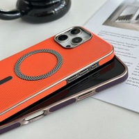 Nouvelle conception de coque de téléphone portable magnétique de luxe imperméable en TPU+PC+cuir pour 11-17 Pro Max