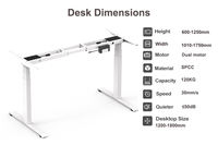 Cadre de bureau debout à double moteur 2AF3 D3 30 vitesses, couleur personnalisée, moderne, hauteur réglable, support de bureau électrique, assemblage facile