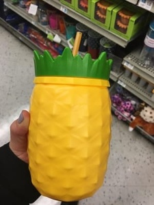 <b>Plastic</b> Pineapple Shape <b>Plastic</b> <b>Mug</b> 64oz 1800ml With Straw With Lid Reusable Party Event Custom Logo Wholesale - Product Image 2