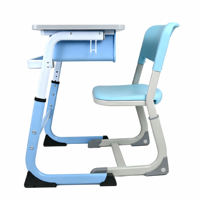 Ensemble bureau et chaise ergonomiques réglables en hauteur pour étudiants avec tiroir de rangement intelligent et crochet pour livres pour mobilier de classe scolaire