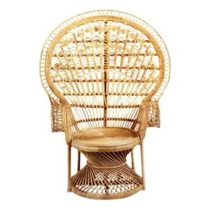 Chaise en rotin Jayasri Peacock de haute qualité forme naturelle marron pour salon