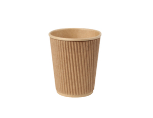 Vaso de Papel Kraft Blanco con Diseño de Ondas de Bambú, OEM/ODM, Desechable, Biodegradable, Reciclado, Impermeable, Personalizable para Bebidas - Product Image 5