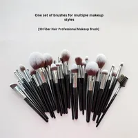 Kuas Eyeshadow bedak rambut sintetis Lembut 30 potong profesional High-End Set Makeup wajah seniman menggunakan produk Makeup