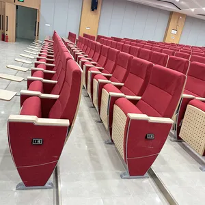 Standard Size Lecture Hall Folding Chair Church Auditorium Theater Chair Tablet