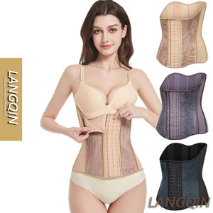 Langqin Factory Direct Women's Tight-Fitting Body-Shaping Corset Tops Two Layers of Breathable Mesh Fabric Sexy Corset - Product Image 1