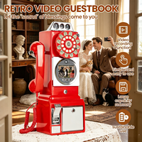 Livre d'or audio-vidéo de mariage en forme de téléphone antique, enregistreur de messages, décoration de mariage, pour fête de remise de diplôme, personnalisable pour invités de mariage