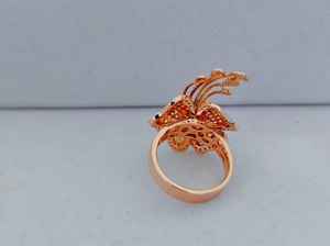 Hermoso Anillo de Diamantes Cultivados en Laboratorio con Diseño Floral, Oro Sólido de 14k y 18k en Rosa, Amarillo y Blanco, Anillo de Compromiso y Promesa para Mujer - Product Image 2