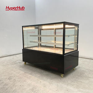 Vitrine réfrigérée carrée en verre pour pâtisseries et gâteaux, équipement de boulangerie commerciale à refroidissement par air - Product Image 6