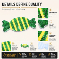 Patch brodé de paillettes mignonnes en forme de bonbons, thermocollant, applique alimentaire pour la décoration DIY de vêtements, sacs et chapeaux
