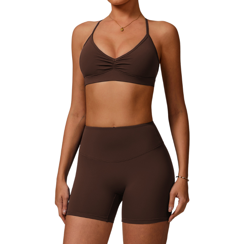 บรา+กางเกงขาสั้นกาแฟ