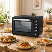 Oven Listrik 60L untuk Memanggang Bersama Keluarga dan Penggunaan Dapur Rumah 2200W 9 Mode Memasak Timer 720 Menit CB CE RoHS