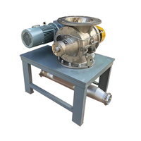 Válvula de Descarga Industrial de Acero Inoxidable 304, 316 y Acero al Carbono, Válvula Rotativa Accionada por Aire con Soporte