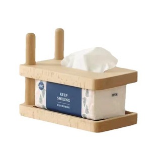 Wooden Desktop Tissue Box Beechwood Free Standing Multipurpose Home Use - Product Image 5